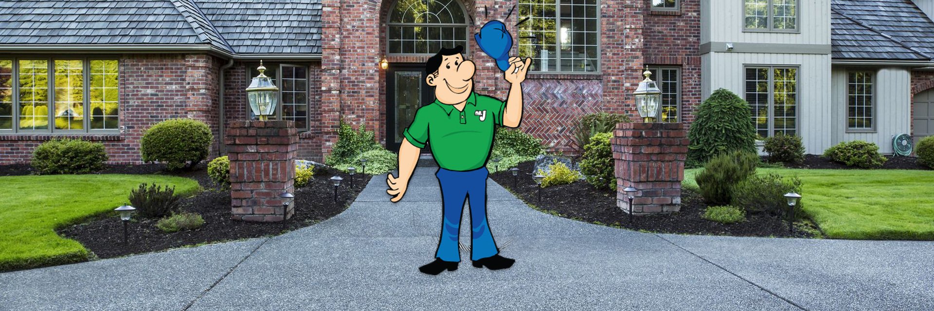 Mr. Junker in front of residential property